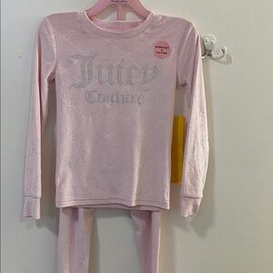 Juicy Couture Light Pink Kids Pajama Set size 6y big girl 6 brand new
